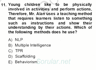 Çocuklara Yabancı Dil Öğretimi 1 2014 - 2015 Dönem Sonu Sınavı 11.Soru