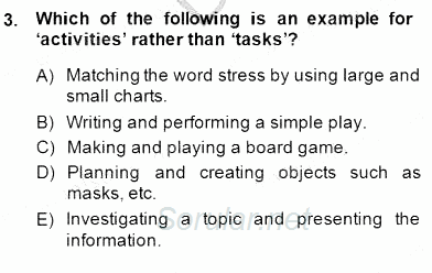 Çocuklara Yabancı Dil Öğretimi 1 2014 - 2015 Dönem Sonu Sınavı 3.Soru