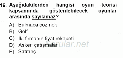 Sanayi Ekonomisi 2012 - 2013 Dönem Sonu Sınavı 16.Soru
