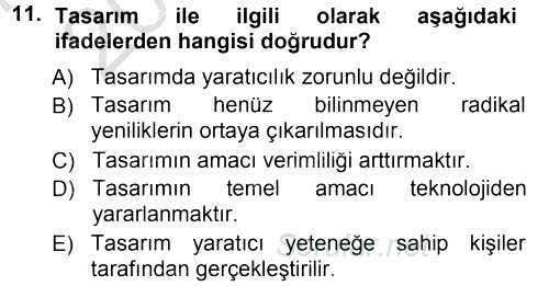 Hizmet Tasarımı 2012 - 2013 Ara Sınavı 11.Soru