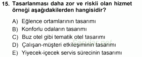 Hizmet Tasarımı 2012 - 2013 Ara Sınavı 15.Soru