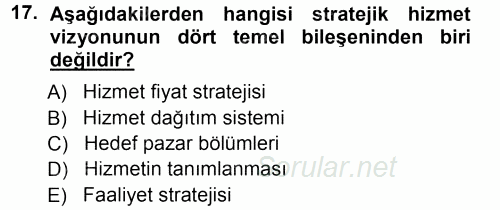 Hizmet Tasarımı 2012 - 2013 Ara Sınavı 17.Soru