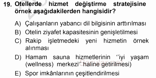 Hizmet Tasarımı 2012 - 2013 Ara Sınavı 19.Soru