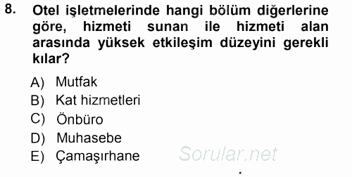 Hizmet Tasarımı 2012 - 2013 Ara Sınavı 8.Soru