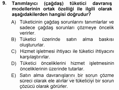 Hizmet Tasarımı 2012 - 2013 Ara Sınavı 9.Soru
