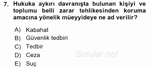 Vergi Ceza Hukuku 2017 - 2018 Ara Sınavı 7.Soru