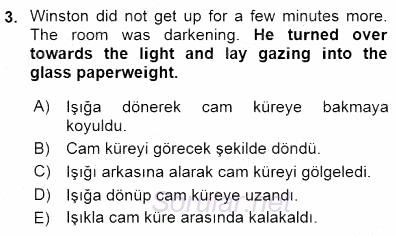 Çeviri (İng/Türk) 2015 - 2016 Dönem Sonu Sınavı 3.Soru