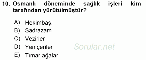 Sağlık Kurumları Yönetimi 1 2015 - 2016 Tek Ders Sınavı 10.Soru