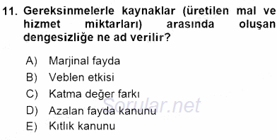 Turizm Ekonomisi 2015 - 2016 Ara Sınavı 11.Soru