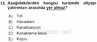 Turizm Ekonomisi 2015 - 2016 Ara Sınavı 13.Soru