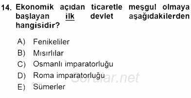 Turizm Ekonomisi 2015 - 2016 Ara Sınavı 14.Soru