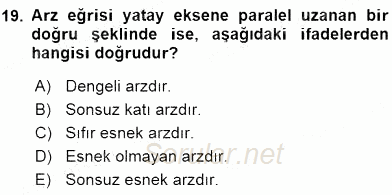 Turizm Ekonomisi 2015 - 2016 Ara Sınavı 19.Soru