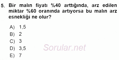 Turizm Ekonomisi 2015 - 2016 Ara Sınavı 5.Soru