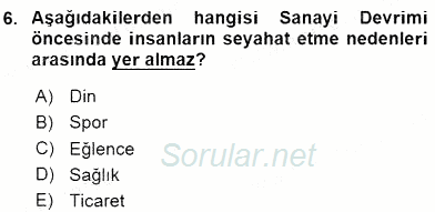 Turizm Ekonomisi 2015 - 2016 Ara Sınavı 6.Soru