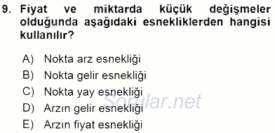 Turizm Ekonomisi 2015 - 2016 Ara Sınavı 9.Soru