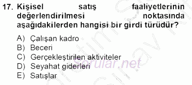 Marka İletişim Kampanyaları 2012 - 2013 Dönem Sonu Sınavı 17.Soru