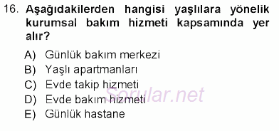 Sosyal Politika 2012 - 2013 Dönem Sonu Sınavı 16.Soru
