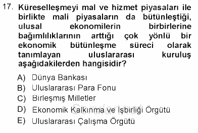 Sosyal Politika 2012 - 2013 Dönem Sonu Sınavı 17.Soru