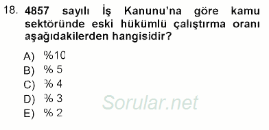 Sosyal Politika 2012 - 2013 Dönem Sonu Sınavı 18.Soru