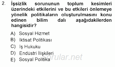 Sosyal Politika 2012 - 2013 Dönem Sonu Sınavı 2.Soru