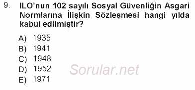 Sosyal Politika 2012 - 2013 Dönem Sonu Sınavı 9.Soru