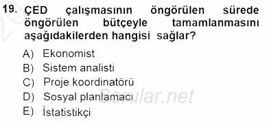 Ekoloji ve Çevre Bilgisi 2012 - 2013 Dönem Sonu Sınavı 19.Soru