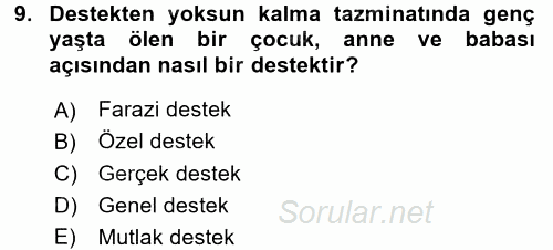 İş Sağlığı ve Güvenliği 2017 - 2018 Dönem Sonu Sınavı 9.Soru