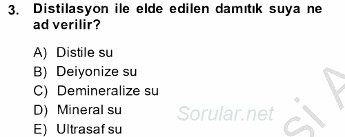 Veteriner Laboratuvar Teknikleri ve Prensipleri 2014 - 2015 Ara Sınavı 3.Soru