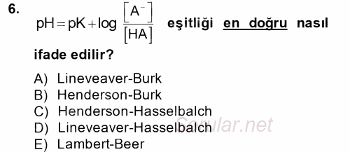 Veteriner Laboratuvar Teknikleri ve Prensipleri 2014 - 2015 Ara Sınavı 6.Soru