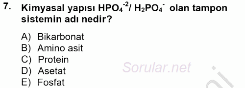 Veteriner Laboratuvar Teknikleri ve Prensipleri 2014 - 2015 Ara Sınavı 7.Soru