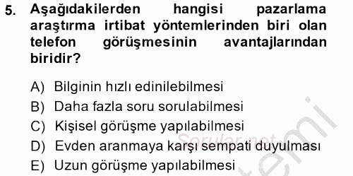 Marka ve Yönetimi 2014 - 2015 Dönem Sonu Sınavı 5.Soru