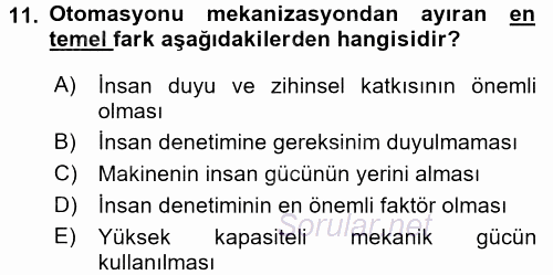 Örtü Altı Üretim Sistemleri 2016 - 2017 3 Ders Sınavı 11.Soru