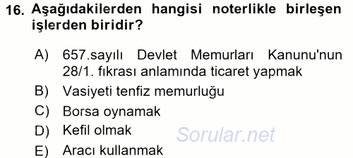 Hukuk Dili Ve Adli Yazışmalar 2015 - 2016 Dönem Sonu Sınavı 16.Soru