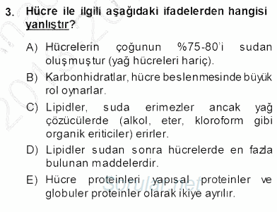 Temel Veteriner Fizyoloji 2013 - 2014 Ara Sınavı 3.Soru