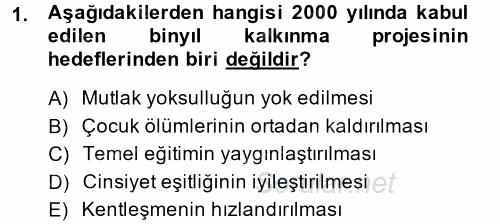 Yeni Toplumsal Hareketler 2014 - 2015 Ara Sınavı 1.Soru