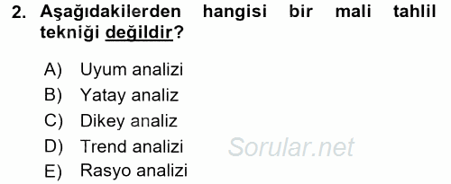 Bankalarda Kredi Yönetimi 2015 - 2016 Tek Ders Sınavı 2.Soru