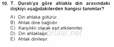 Türkiye´de Felsefenin Gelişimi 2 2014 - 2015 Ara Sınavı 10.Soru