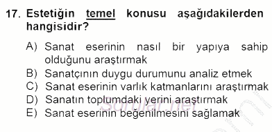 Türkiye´de Felsefenin Gelişimi 2 2014 - 2015 Ara Sınavı 17.Soru