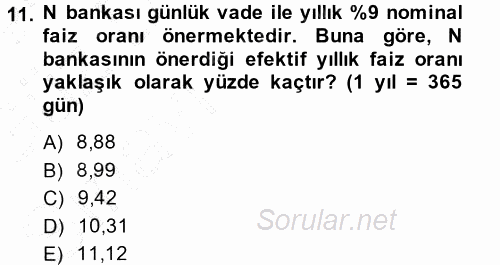 Matematiksel İktisat 2014 - 2015 Ara Sınavı 11.Soru