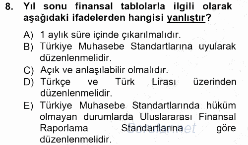 Ticaret Hukuku 1 2012 - 2013 Dönem Sonu Sınavı 8.Soru