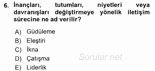 Yönetici Asistanlığı 2016 - 2017 Ara Sınavı 6.Soru