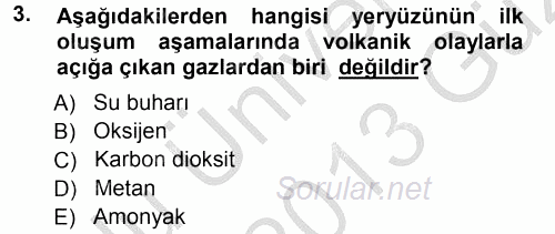 Ekoloji ve Turizm 2012 - 2013 Ara Sınavı 3.Soru
