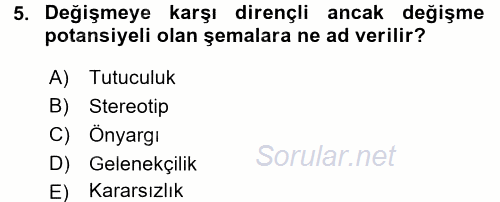 Halkla İlişkiler Ve İletişim 2015 - 2016 Dönem Sonu Sınavı 5.Soru