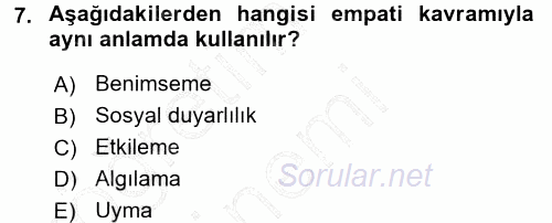 Halkla İlişkiler Ve İletişim 2015 - 2016 Dönem Sonu Sınavı 7.Soru