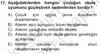 İlköğretime Hazırlık Ve İlköğretim Programları 2013 - 2014 Tek Ders Sınavı 17.Soru
