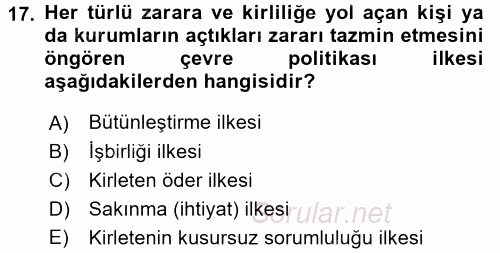 Sosyal Politika 2 2015 - 2016 Dönem Sonu Sınavı 17.Soru