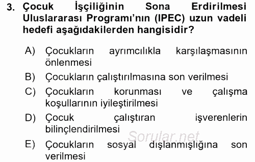 Sosyal Politika 2 2015 - 2016 Dönem Sonu Sınavı 3.Soru