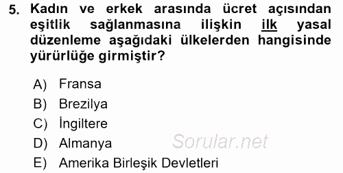 Sosyal Politika 2 2015 - 2016 Dönem Sonu Sınavı 5.Soru