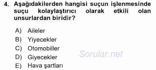 Özel Güvenlik Hizmetlerinde Güvenlik Önlemleri 2015 - 2016 Tek Ders Sınavı 4.Soru