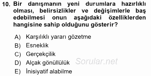 İşletmelerde Eğitim ve Geliştirme 2016 - 2017 Dönem Sonu Sınavı 10.Soru